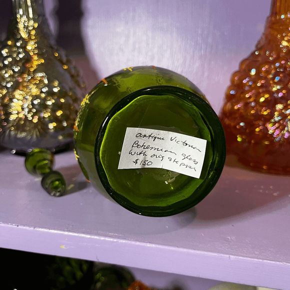 Vintage Cruet Early Northwood Glass Victorian Green - Picture 5 of 6